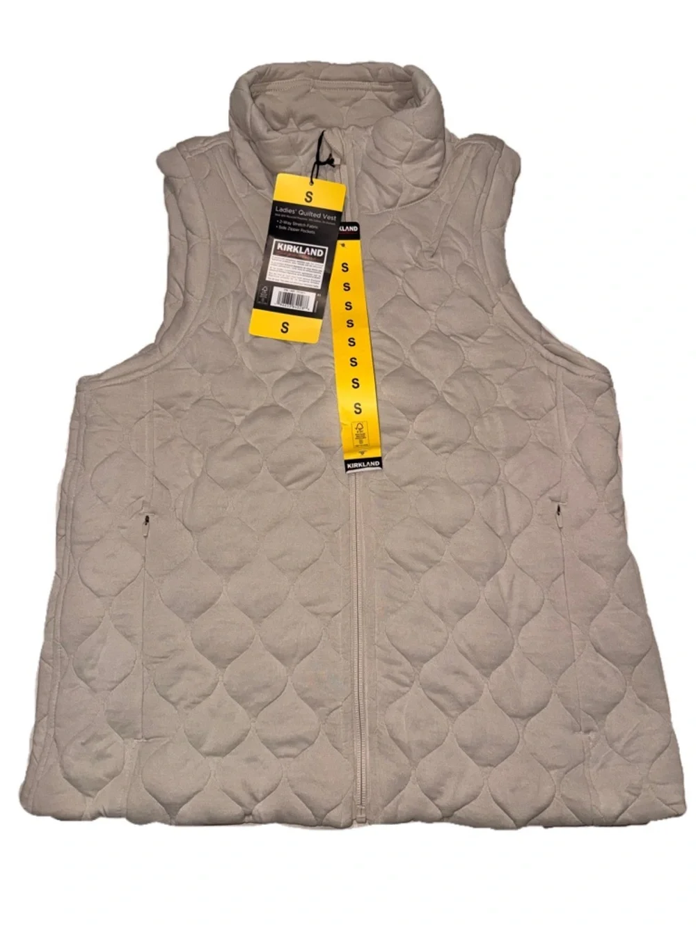 Kirkland Signature Quilted Vest in Light Taupe S Women Warm Stylish Comfort NWT